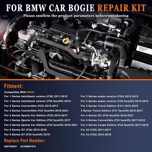 32106891974 Steering Rack Repair Kit for BMW 1 2 3 4 X1 X3 X4 F20 F21 F22 F23 F26 F25 F30 F31 F32 F33 F36 F48 2010 2011 2012 2013 2014 2015 2016 2017 2018 2019 in Saudi Arabia