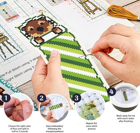 freebloss 12 مجموعة عبر غرزة المرجعية عدة 11ct diy عبر الابره مجموعات الحيوان لحاف نمط مختوم التطريز عدة مع تعليمات المرجعية صنع مجموعة للمبتدئين الكبار 8x2.4 بوصة in Kuwait