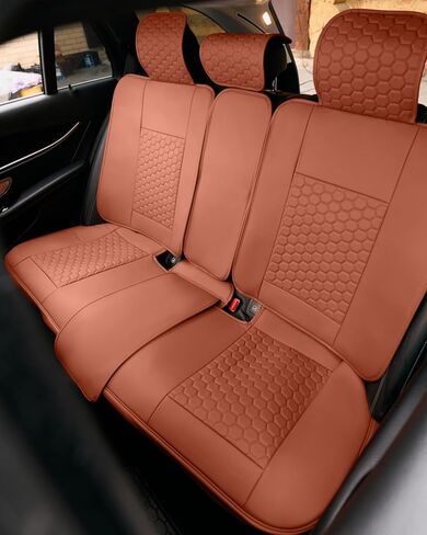 Owleys Seat Covers Set for Nissan Pathfinder Cars - Premium Waterproof Eco Leather - Luxury Finish for SUV, Truck, Sedan - Rear Black in Saudi Arabia