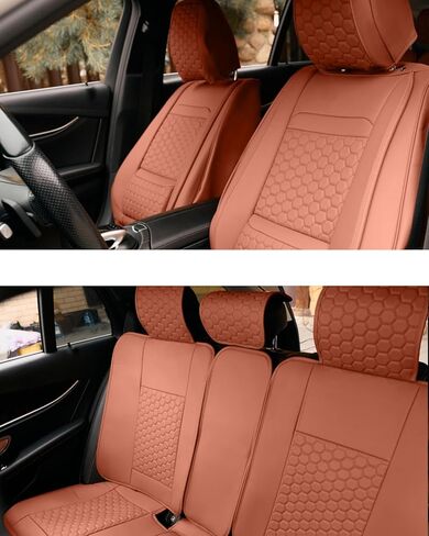 Owleys Seat Covers Set for Nissan Pathfinder Cars - Premium Waterproof Eco Leather - Luxury Finish for SUV, Truck, Sedan - Rear Black in Kuwait