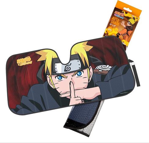Naruto Shippuden Offically Licensed Windshield Sun Shade - Car Sun Shade Fits Most Autos - Akatsuki Naruto Merch & Anime Accessories for Cars - Sunshade Ca Windshield - 57 x 27 Inches in Saudi Arabia