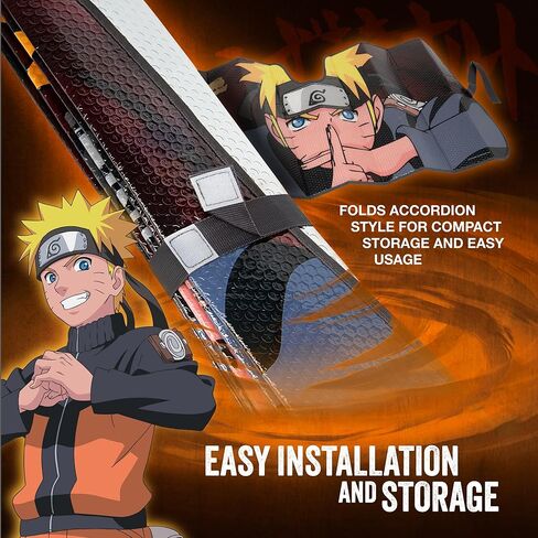 Naruto Shippuden Offically Licensed Windshield Sun Shade - Car Sun Shade Fits Most Autos - Akatsuki Naruto Merch & Anime Accessories for Cars - Sunshade Ca Windshield - 57 x 27 Inches in Saudi Arabia