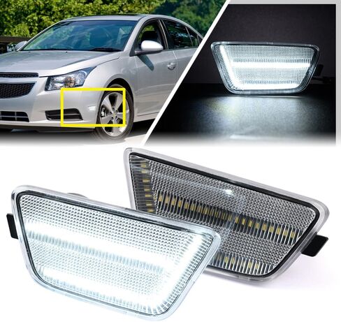 nsautolighting LED المصد الجانبي لاستبدال الضوء لسيارة Chevy Cruze 2011-2015 Cruze Limited 2016 للسائق الأمامي والراكب ومؤشر الوامض الجانبي مصباح إشارة الانعطاف عدسة واضحة GM2550198N 42334144 in Kuwait