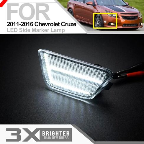 nsautolighting LED المصد الجانبي لاستبدال الضوء لسيارة Chevy Cruze 2011-2015 Cruze Limited 2016 للسائق الأمامي والراكب ومؤشر الوامض الجانبي مصباح إشارة الانعطاف عدسة واضحة GM2550198N 42334144 in Kuwait