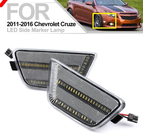 nsautolighting LED المصد الجانبي لاستبدال الضوء لسيارة Chevy Cruze 2011-2015 Cruze Limited 2016 للسائق الأمامي والراكب ومؤشر الوامض الجانبي مصباح إشارة الانعطاف عدسة واضحة GM2550198N 42334144 in Kuwait