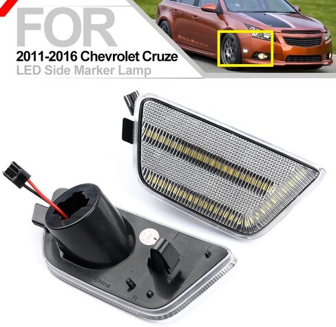 nsautolighting LED المصد الجانبي لاستبدال الضوء لسيارة Chevy Cruze 2011-2015 Cruze Limited 2016 للسائق الأمامي والراكب ومؤشر الوامض الجانبي مصباح إشارة الانعطاف عدسة واضحة GM2550198N 42334144 in Kuwait