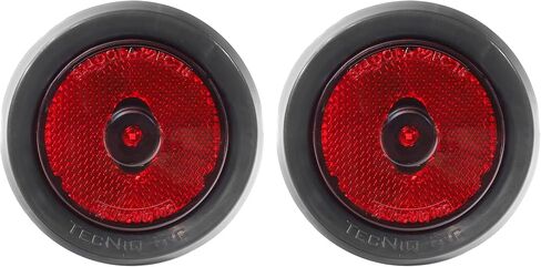 TecNiq S24-AA02-6 2.5 بوصة مستديرة كهرمان LED عدسة كهرمانية ضوء علامة جانبية للكمبيوتر الشخصي مع عاكس-DOT معتمد، IP68 مقاوم للماء، 12 فولت، حامل بحلقة معدنية (عبوتان) للمقطورات وشاحنات العمل والمركبات الترفيهية in Kuwait