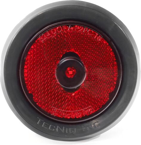 TecNiq S24-AA02-6 2.5 بوصة مستديرة كهرمان LED عدسة كهرمانية ضوء علامة جانبية للكمبيوتر الشخصي مع عاكس-DOT معتمد، IP68 مقاوم للماء، 12 فولت، حامل بحلقة معدنية (عبوتان) للمقطورات وشاحنات العمل والمركبات الترفيهية in Kuwait