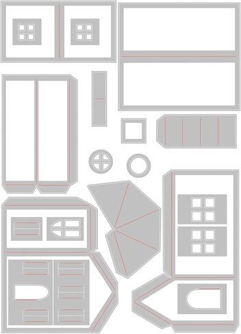 Sizzix Thinlits Die Set 21PK Paper Village #2 by Tim Holtz, 665585, Multicolour in Kuwait