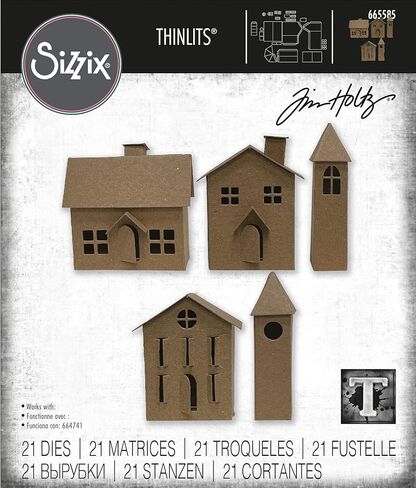 Sizzix Thinlits Die Set 21PK Paper Village #2 by Tim Holtz, 665585, Multicolour in Kuwait