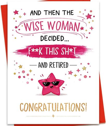 Funny Retirement Card for Women, Happy Retirement Gift Card for Coworker Friend Boss Sister, Humorous Farewell Card, Congratulations Retirement Greeting Card in Saudi Arabia