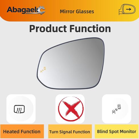 Heated Mirror Glass Driver Side with BSM for 2013-2025 Toyota RAV4, 2014-2024 4Runner, 2016-2026 Tacoma, Chrome Plated OEM Fit SideMirror with LED Indicator in Kuwait