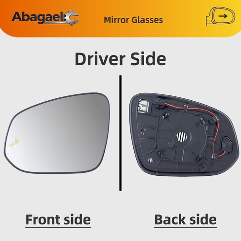 Heated Mirror Glass Driver Side with BSM for 2013-2025 Toyota RAV4, 2014-2024 4Runner, 2016-2026 Tacoma, Chrome Plated OEM Fit SideMirror with LED Indicator in Kuwait