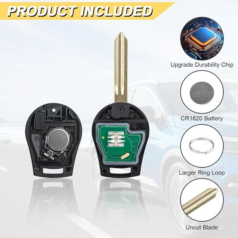 استبدال Vurkcy Key Fob لـ 2004-2015 Nissan Armada/ 13-19 Sentra/ 350Z Altima Maxima Murano Pathfinder/ 03-09 Infiniti FX35 FX45 G35 QX56 جهاز تحكم عن بعد للدخول بدون مفتاح للسيارة، CWTWB1U751، 4 Btn in Kuwait