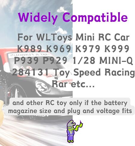 2S 7.4V 1000mAh 20C Battery with JST Plug Compatible with WLToys Mini RC Car K989 K969 K979 K999 P939 P929 1/28 MINI-Q 284131 Toy Speed Racing Truck with Charger in Saudi Arabia