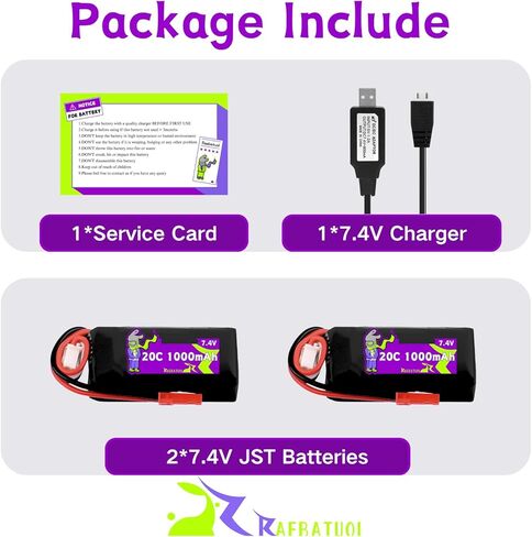 2S 7.4V 1000mAh 20C Battery with JST Plug Compatible with WLToys Mini RC Car K989 K969 K979 K999 P939 P929 1/28 MINI-Q 284131 Toy Speed Racing Truck with Charger in Saudi Arabia