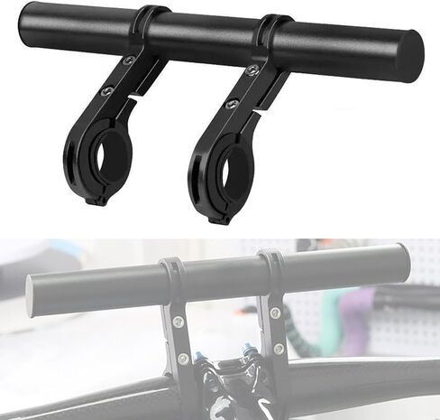 Bike Handlebar Extender with 8'' Long Cross Bar, Aluminum Alloy 0.79" Diameter Handlebars Extensions with Two Clamp Mounting Base, Fit 0.79" to 1.38" for Bike Bicycle Motorcycle Scooter ATV, Black in Saudi Arabia