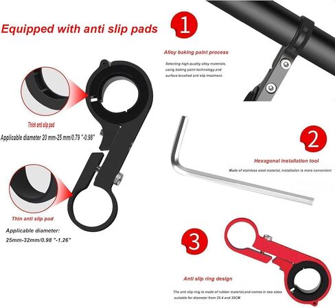 Bike Handlebar Extender with 8'' Long Cross Bar, Aluminum Alloy 0.79" Diameter Handlebars Extensions with Two Clamp Mounting Base, Fit 0.79" to 1.38" for Bike Bicycle Motorcycle Scooter ATV, Black in Saudi Arabia