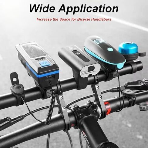 Bike Handlebar Extender with 8'' Long Cross Bar, Aluminum Alloy 0.79" Diameter Handlebars Extensions with Two Clamp Mounting Base, Fit 0.79" to 1.38" for Bike Bicycle Motorcycle Scooter ATV, Black in Saudi Arabia