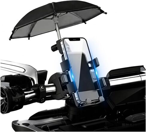 2026 Upgraded Motorcycle Phone Holder Mount with Sunshade,360° Rotatable Motorcycle Phone Mount for Phones Navigation,Handlebar Phones Holder for Motorcycles,ATVs,Scooters in Saudi Arabia