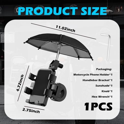 2026 Upgraded Motorcycle Phone Holder Mount with Sunshade,360° Rotatable Motorcycle Phone Mount for Phones Navigation,Handlebar Phones Holder for Motorcycles,ATVs,Scooters in Saudi Arabia