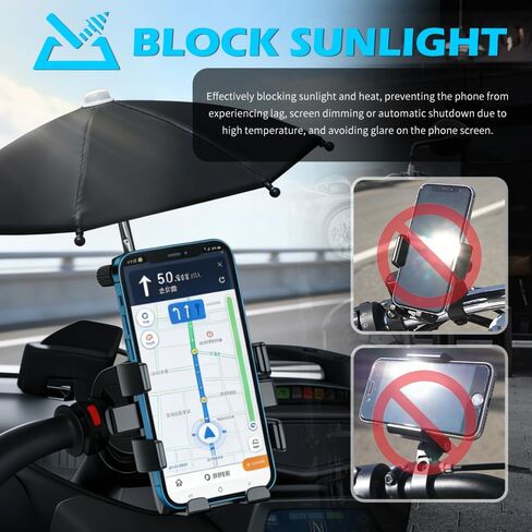 2026 Upgraded Motorcycle Phone Holder Mount with Sunshade,360° Rotatable Motorcycle Phone Mount for Phones Navigation,Handlebar Phones Holder for Motorcycles,ATVs,Scooters in Saudi Arabia