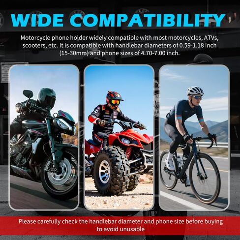 2026 Upgraded Motorcycle Phone Holder Mount with Sunshade,360° Rotatable Motorcycle Phone Mount for Phones Navigation,Handlebar Phones Holder for Motorcycles,ATVs,Scooters in Saudi Arabia