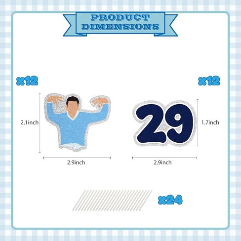 24Pcs Twenty-Nine Birthday Cupcake Toppers - Glitter New Girl 29th Party Decorations I'm 29 Folks, What's Up? Birthday Party Cake Décor For Women in Saudi Arabia