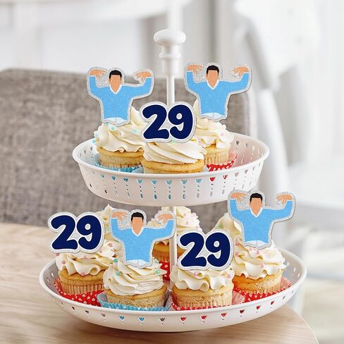 24Pcs Twenty-Nine Birthday Cupcake Toppers - Glitter New Girl 29th Party Decorations I'm 29 Folks, What's Up? Birthday Party Cake Décor For Women in Saudi Arabia