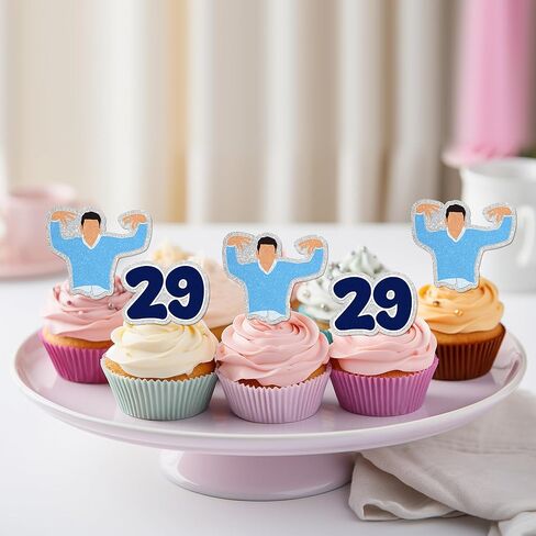 24Pcs Twenty-Nine Birthday Cupcake Toppers - Glitter New Girl 29th Party Decorations I'm 29 Folks, What's Up? Birthday Party Cake Décor For Women in Saudi Arabia