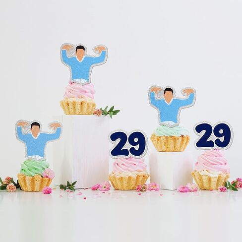 24Pcs Twenty-Nine Birthday Cupcake Toppers - Glitter New Girl 29th Party Decorations I'm 29 Folks, What's Up? Birthday Party Cake Décor For Women in Saudi Arabia
