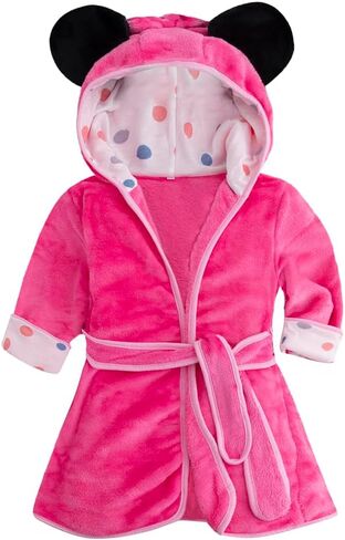 Bowknot Hooded Robe Warm Soft Sleepwear Housecoat in Saudi Arabia