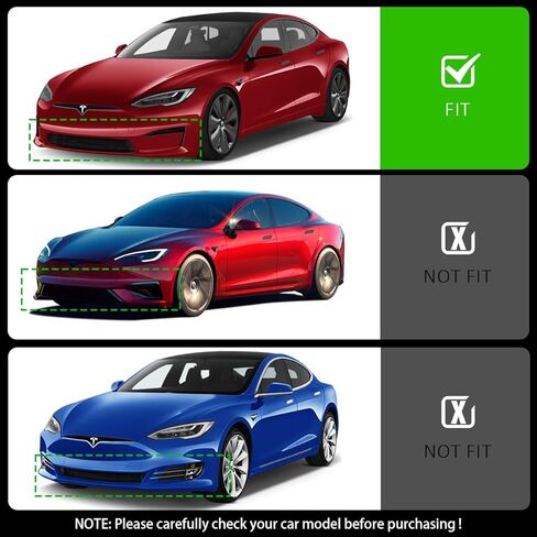 الشفة الأمامية الممتصة للصدمات متوافقة مع موديل 2021-2025 Tesla Model S، نمط حزمة مسار طباعة ألياف الكربون PP - واقي سبويلر أمامي من مادة البولي بروبيلين للذقن السفلي، 3 قطع in Kuwait