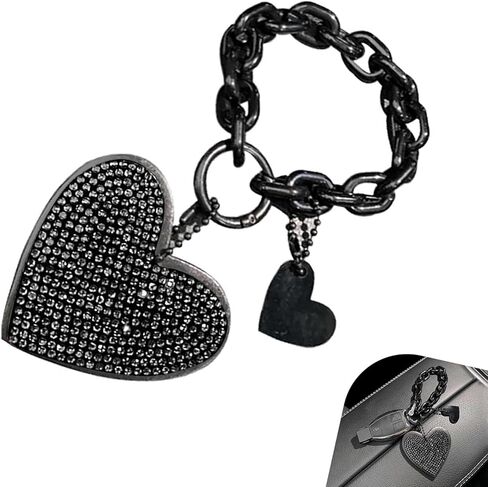 Heart Key Chain, Sparkling Rhinestone Keychain, Bling Key Chain Accessories for Women, for Most Cars in Saudi Arabia