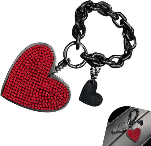 Heart Key Chain, Sparkling Rhinestone Keychain, Bling Key Chain Accessories for Women, for Most Cars in Saudi Arabia