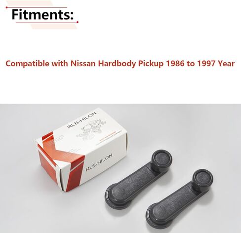 RLB-HILON زوج واحد من مقبض كرنك النافذة متوافق مع Nissan Navara D21 Hardbody Pickup 1986 إلى 1997 سنة، لون رمادي in Kuwait