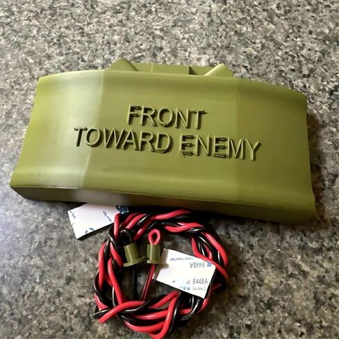 Funny Doorbell Cover Decoration – "Front Toward Enemy" Sign with Fake Wires, Novelty Home Entry Sign for Do Not Disturb & No Soliciting, Gag Style Outdoor Wall Decor for Porch Garage Man Cave in Saudi Arabia