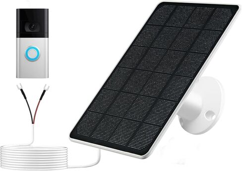 Solar Panel Charger Compatible with Ring Video Doorbell 3/3+/4, Battery Video Doorbell Plus, 13.2ft Waterproof Charging Cable, 360°Adjustable Mount,5W 5V, 7.5 * 6.4" (1) in Saudi Arabia