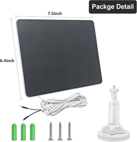 Solar Panel Charger Compatible with Ring Video Doorbell 3/3+/4, Battery Video Doorbell Plus, 13.2ft Waterproof Charging Cable, 360°Adjustable Mount,5W 5V, 7.5 * 6.4" (1) in Saudi Arabia