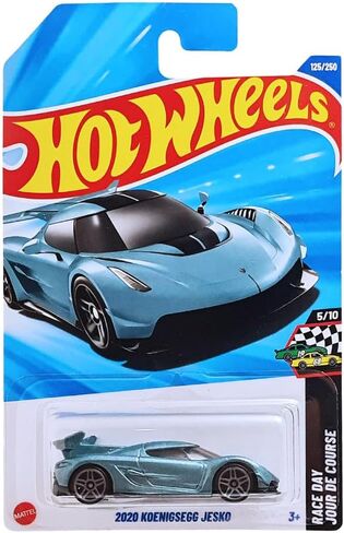 Hot Wheels Koenigsegg Jesko 2020 (JBB59) Race Day 5/10, Turquoise Metallic, Scale 1:64, Licensed Model Koenigsegg Automotive AB in Saudi Arabia