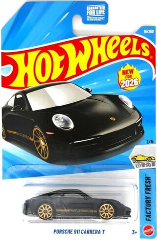 Hot Wheels Porsche 911 Carrera T [أسود وذهبي] Factory Fresh 1/5، 15/250 - جديد لعام 2026! لعبة سيارة مصبوبة بمقياس 1:64 in Kuwait