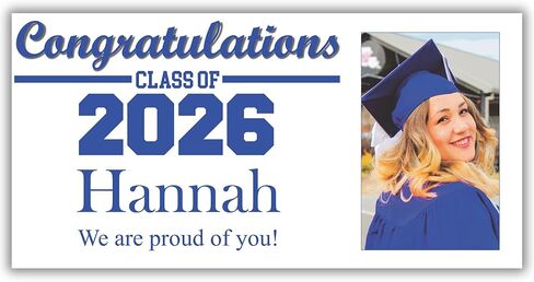 Copy King Class of 2026 Graduation Banner, Custom Photo Personalized - 24" x 48" in Saudi Arabia
