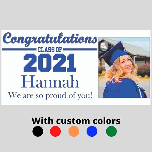 Copy King Class of 2026 Graduation Banner, Custom Photo Personalized - 24" x 48" in Saudi Arabia