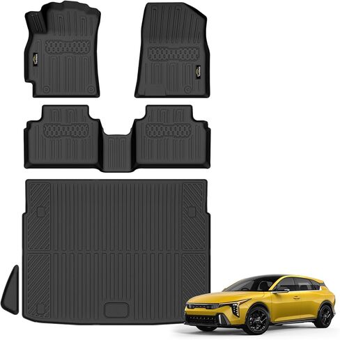 سجادات أرضية وبطانة شحن تناسب سيارات Kia K4 Hatchback 2026 (ليست لسيارة K4 Sedan) بطانات أرضية مطاطية TPE لجميع الأحوال الجوية مجموعة كاملة من حصيرة السيارات لملحقات K4 Hatchback in Kuwait