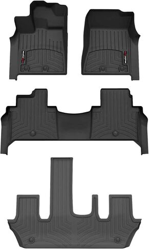 بطانات أرضية مخصصة من WeatherTech لسيارة Infiniti QX80، Armada، مجموعة كاملة (441905-1-2-3)، أسود in Kuwait