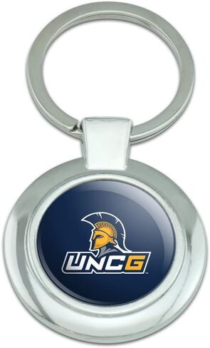 سلسلة مفاتيح بشعار UNC Greensboro الأساسي دائرية أنيقة من المعدن المطلي بالكروم in Kuwait