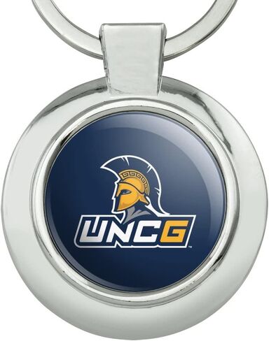 سلسلة مفاتيح بشعار UNC Greensboro الأساسي دائرية أنيقة من المعدن المطلي بالكروم in Kuwait
