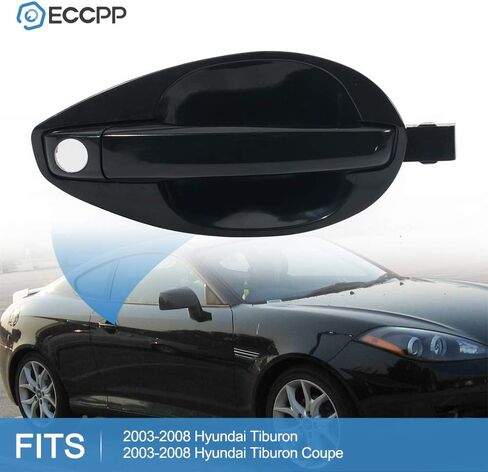 ECCPP مقبض الباب الخارجي استبدال خارجي لـ 2003-2008 لشركة Hyundai لـ Tiburon للراكب الأمامي الجانب الأيمن أسود 82660-2C000 in Kuwait