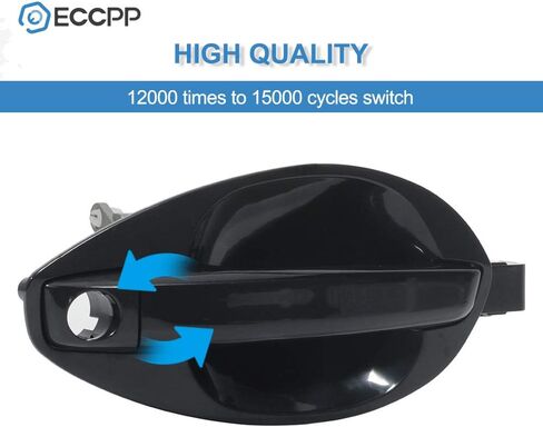ECCPP مقبض الباب الخارجي استبدال خارجي لـ 2003-2008 لشركة Hyundai لـ Tiburon للراكب الأمامي الجانب الأيمن أسود 82660-2C000 in Kuwait