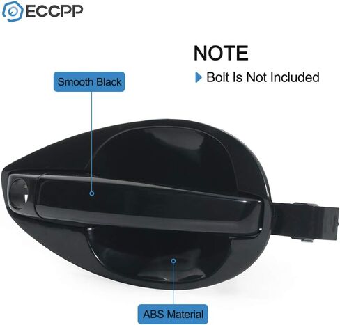 ECCPP مقبض الباب الخارجي استبدال خارجي لـ 2003-2008 لشركة Hyundai لـ Tiburon للراكب الأمامي الجانب الأيمن أسود 82660-2C000 in Kuwait